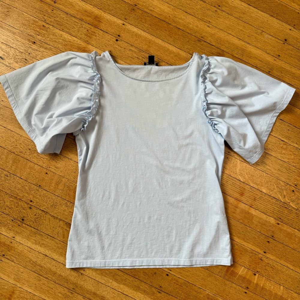 New York & Co, Icy Light Blue Butterfly Sleeve T-shirt, women’s XS